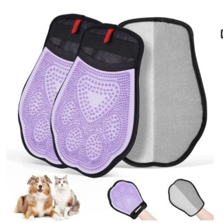 Gant anti-poils ZivaCate deux en un – mauve motifs