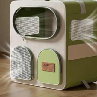 Maison de transport pour chat sur roulettes